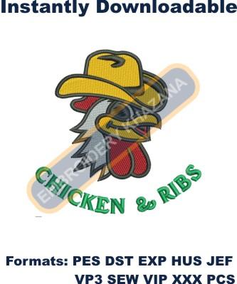 Chicken and Ribs Embroidery design